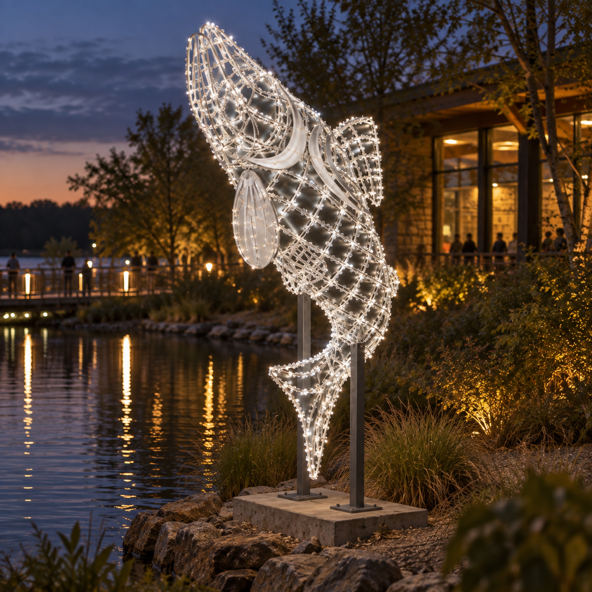 Fish Sculpture β installed in a real-world setting, outdoor scene