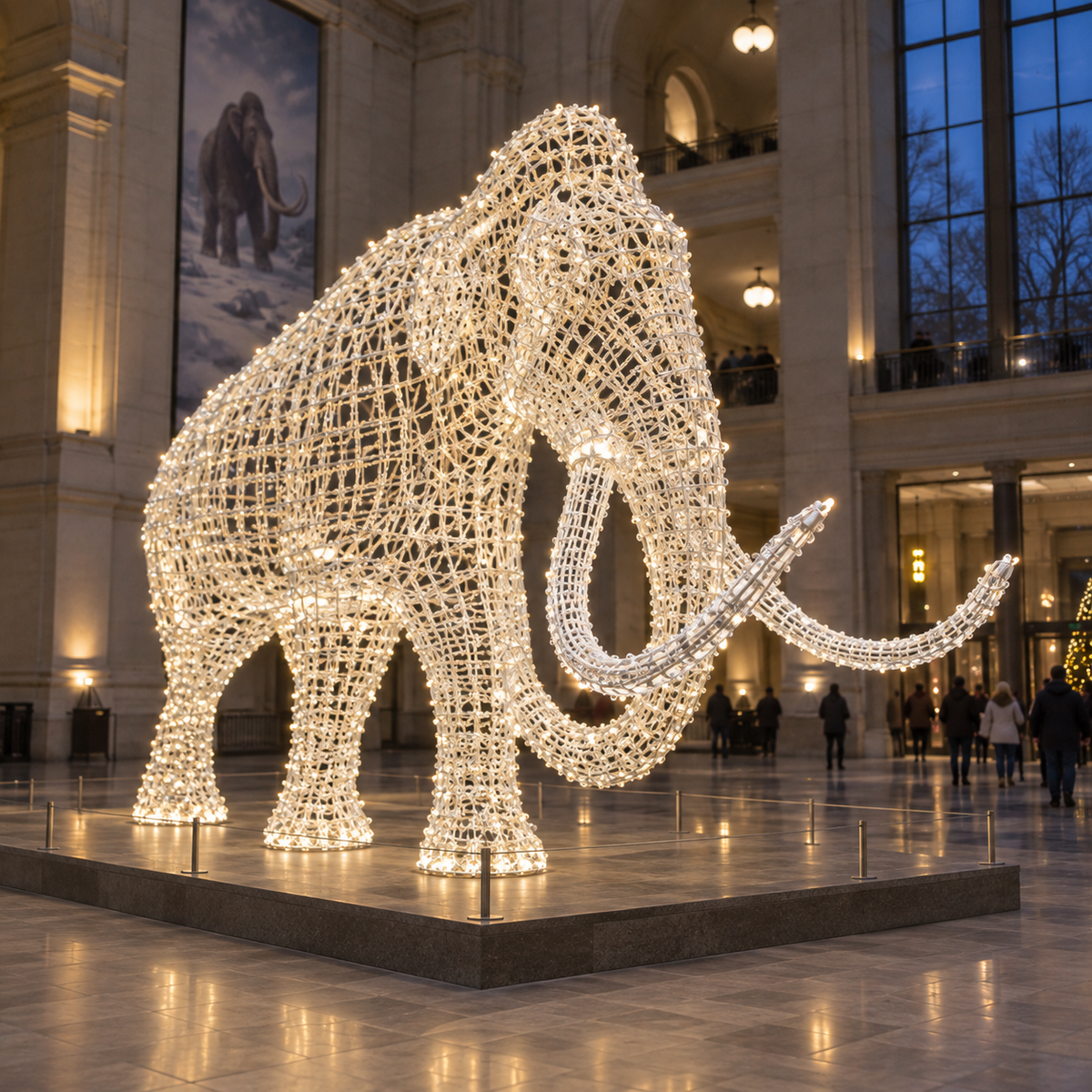 Mammoth Sculpture — installed in a real-world setting, indoor scene