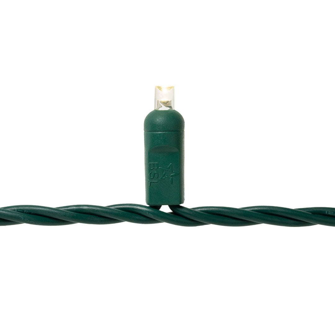 Slow-Twinkle Mini Lights - Green Wire (50 ft) - Coaxial Plug