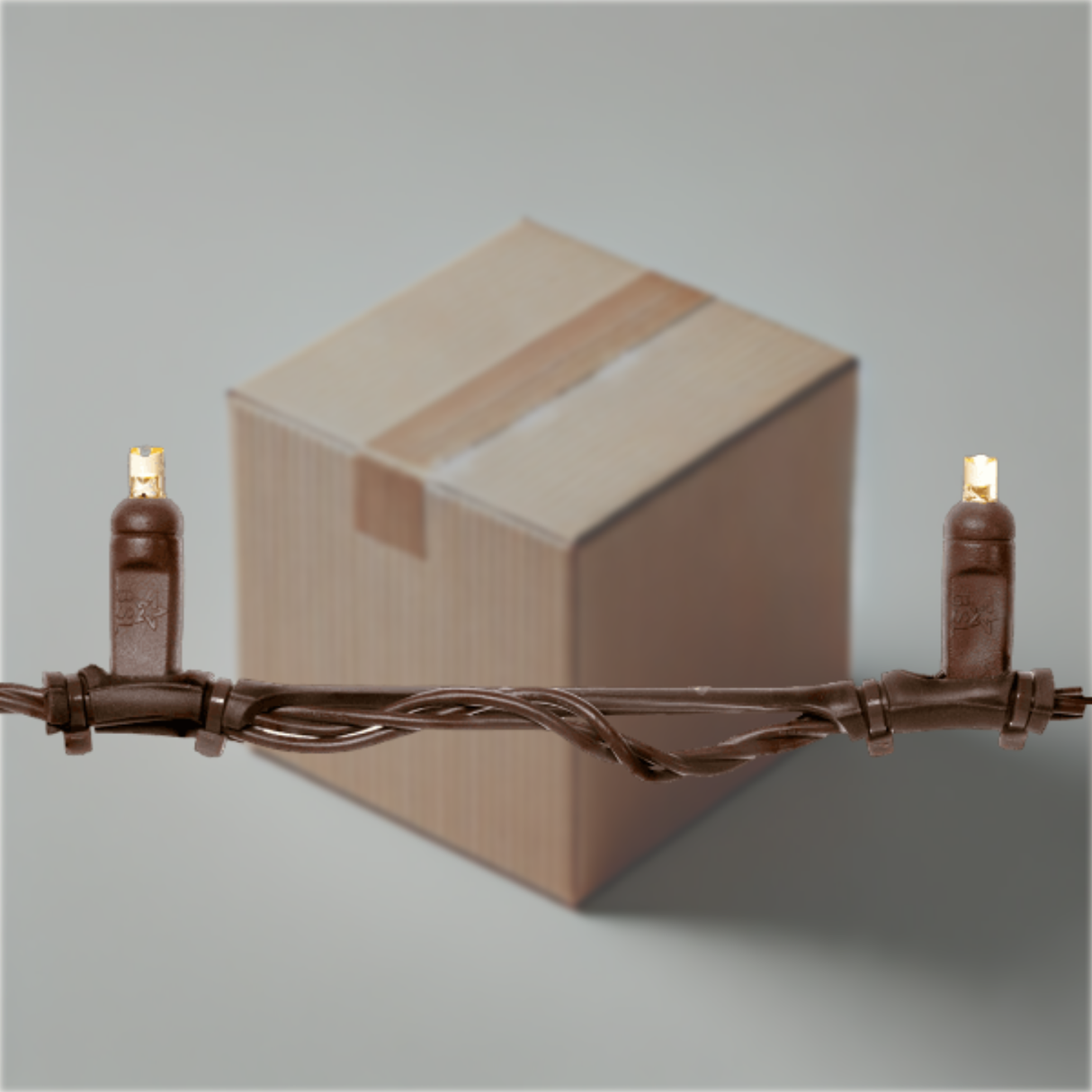 Twinkle Stretch String Mini Lights - Brown Wire (25 ft) - Bulk
