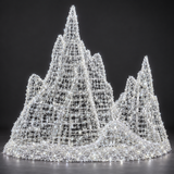 Iceberg Sculpture — illuminated sculpture with beaded mini lights, dark studio view