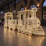 Toy Train Sculpture — installed in a real-world setting, indoor scene