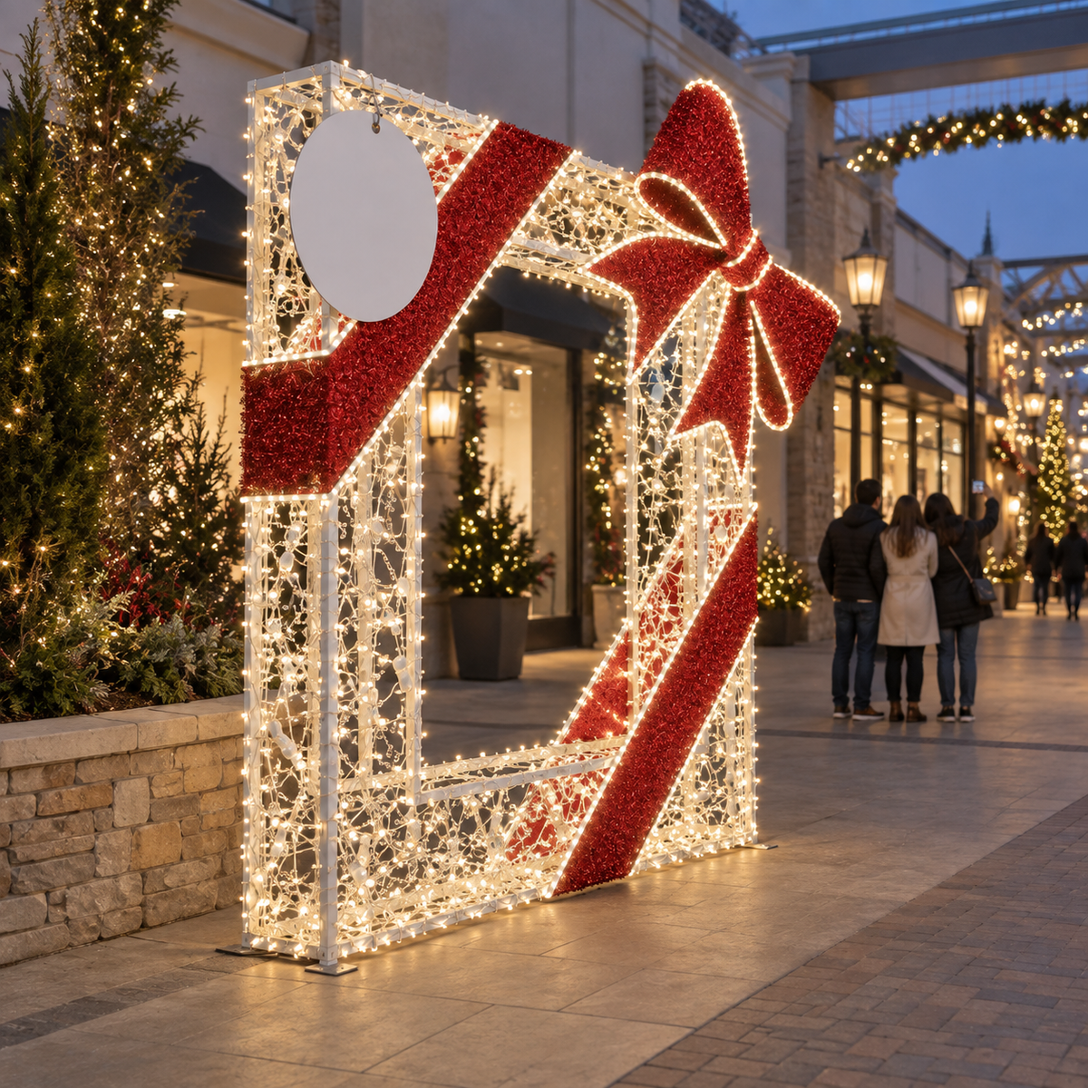 Selfie Station Sculpture — installed in a real-world setting, outdoor scene